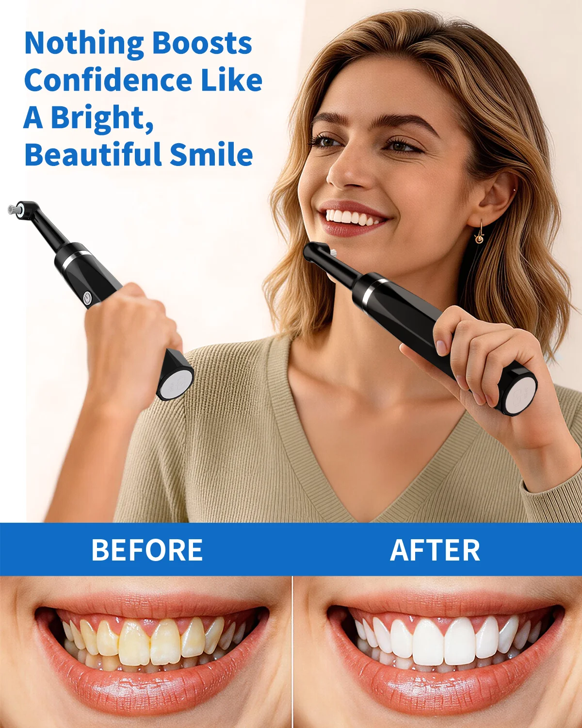 Portable Cordless Electric Tooth Polisher Rechargeable Dental Polisher Tooth Whitening Machine for Teeth Cleaning and Whitening