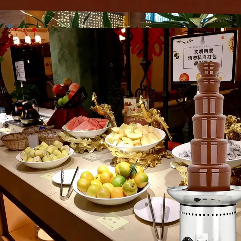 Large 4/5/6/7 Commercial Electric Chocolate Fountain Waterfall Machine for Hotels - Hotel Chocolate Waterfall Machine