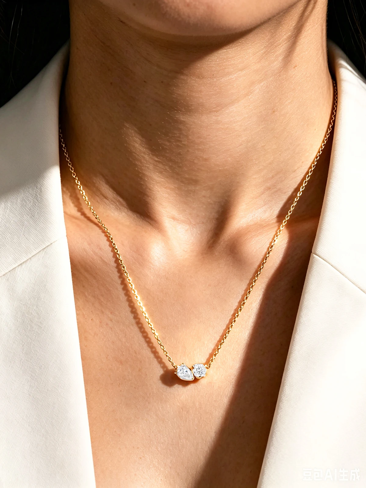 HFE Pear & Round Moissanite Pendant Necklace 925 Sterling Silver D Color VVS1 Diamond Chain Wedding Party Fine Jewelry for Women
