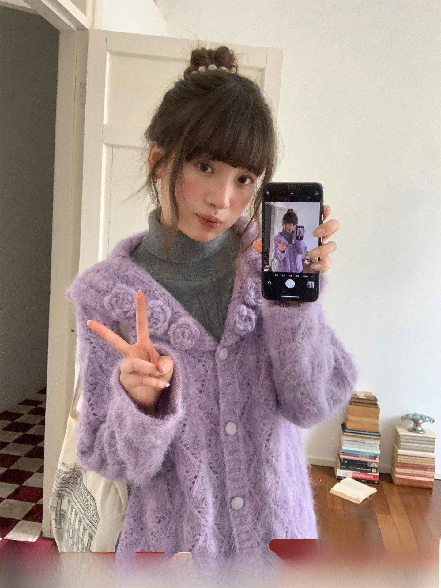 

Ele Knitted Open Cardigan Women's Autumn Winter Sweater Hollow out Collar Lazy Sle Design Simple Sle Pure Color