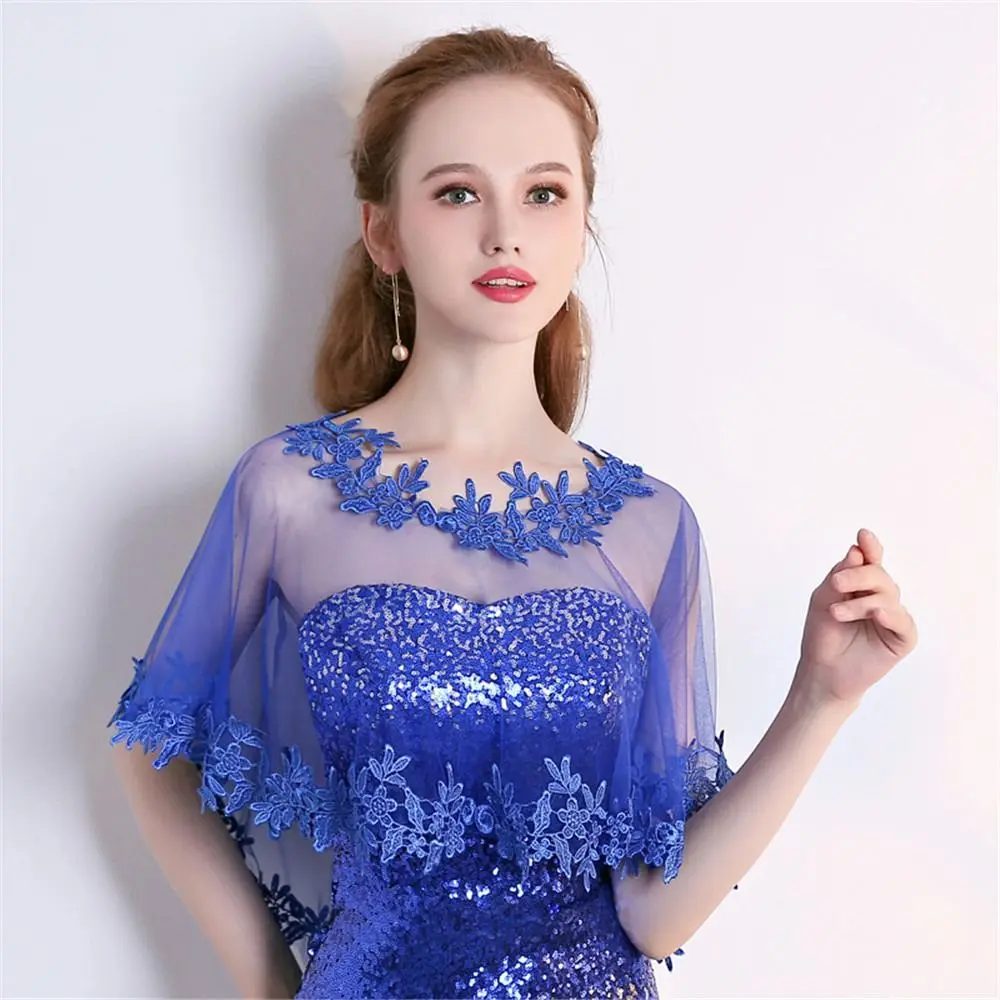 Fashion Lace Short Sleeve Shrug Bridal Wedding Elegant Cape Summer Casual Shawl Evening Dress Shawl Women Warps Scarf