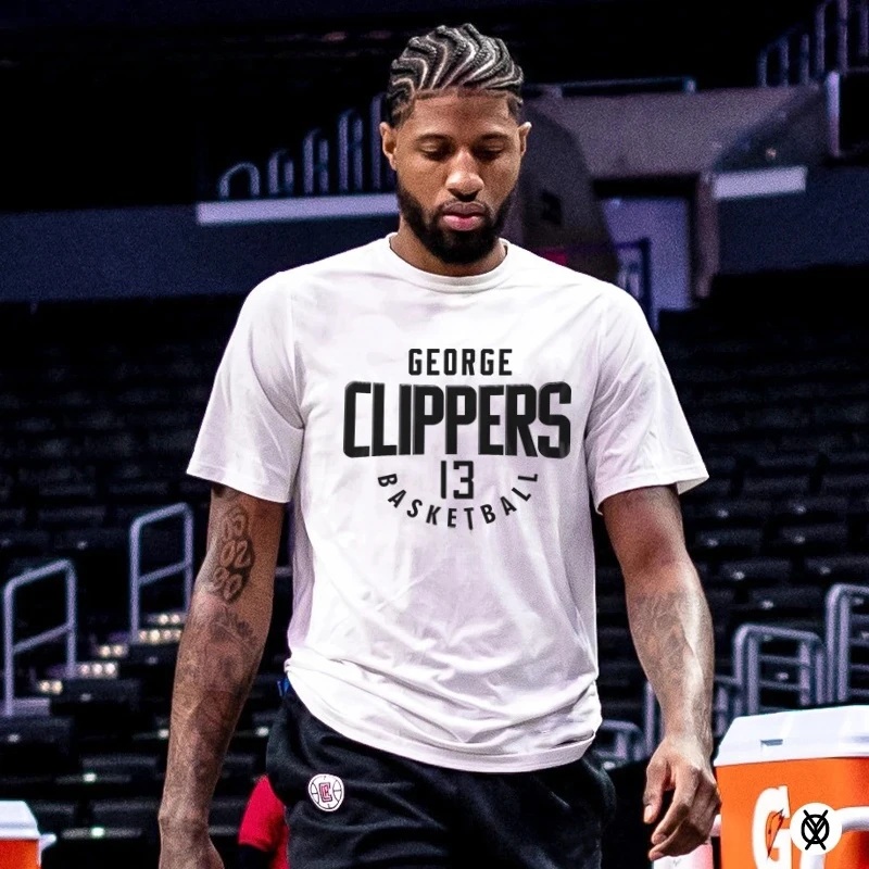 2024 New Arrivals Paul George Basketball Jerseys  Summer Men's Cotton T-Shirt Clippers No. 13 PG Sweatshirts Casual Jersey Tees