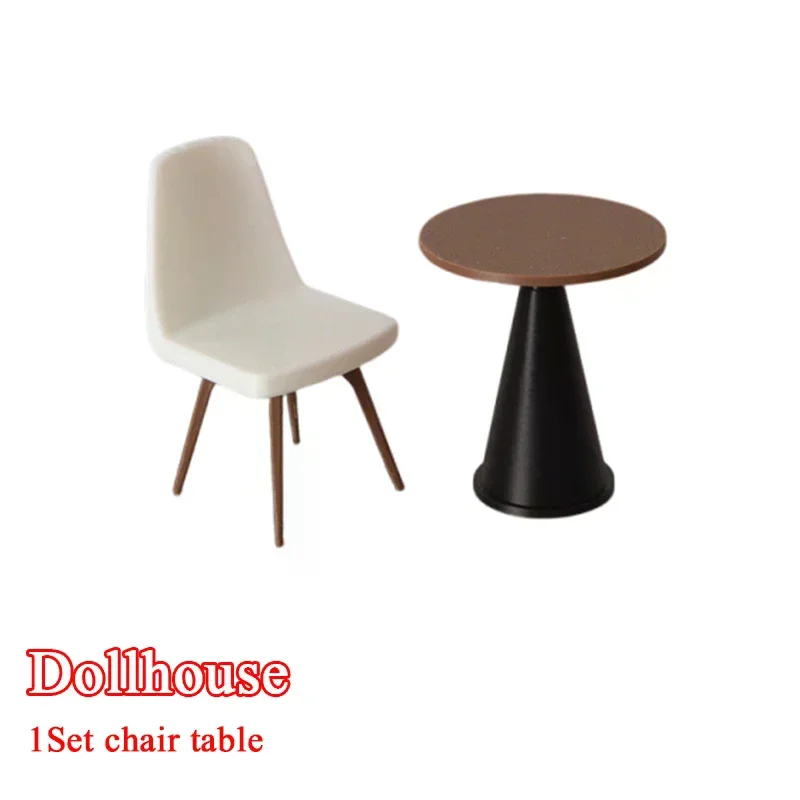 

1/12 Dollhouse Mini Chair Table Model Dollhouse Living Room Furniture Decoration Dolls House Micro Scene Construction Props