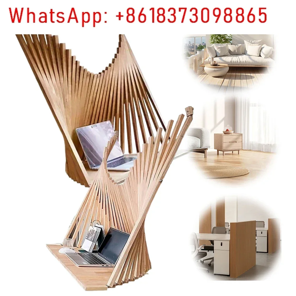

Minimalist Wall Mounted Computer Desk Solid Wood Folding Hanging Office Table Space Saving Creative Design Foldable Wall Desk