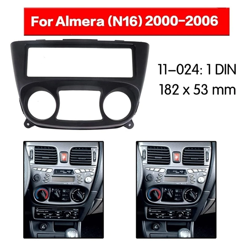 Car Radio Fascia For Nissan Almera N16 2000-2006 1 Din DVD Stereo Panel Dashboard Refitting Installation Frame