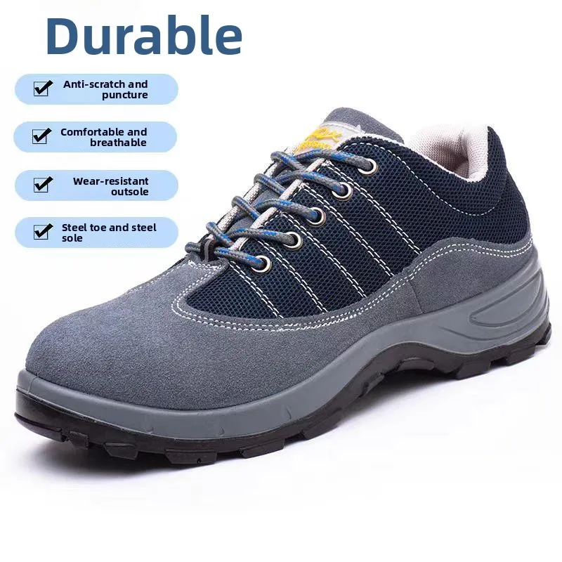 Men's Safety Work Shoes Steel Toe with Anti Crush And Piercing Lightweight Breathable Durable Construction Site Shoes