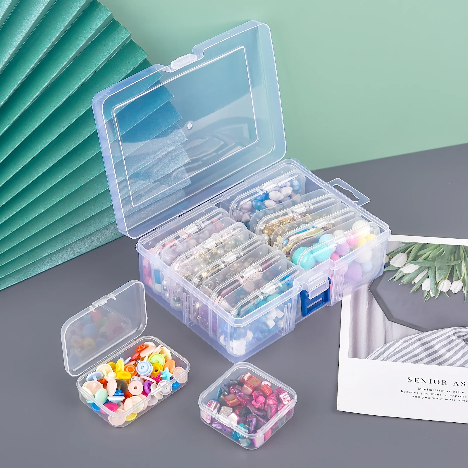 4/10/12/15/28Grids Plastic Box Transparent Storage Container Case Portable Packaging Display Box Packaging For Jewelry Beads