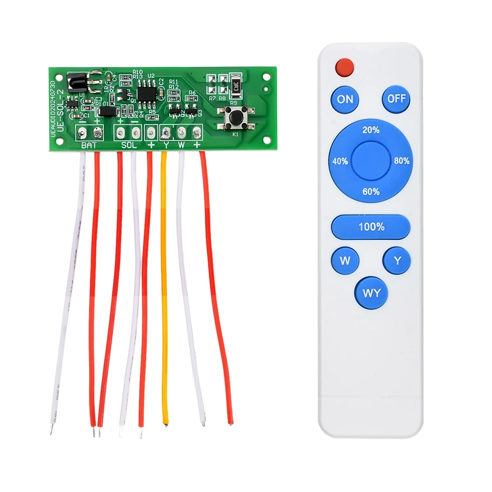 Solar Light Circuit Board Remote Controller Light Control Sensor LED Control Module Support Dual Color Switching