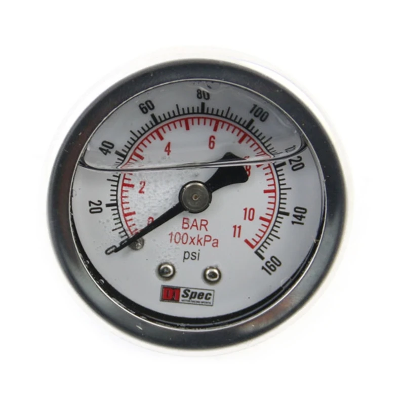 Universal 0-160PSI 1/8NPT Pressure Gauge Liquid Filled for Fuel Injection