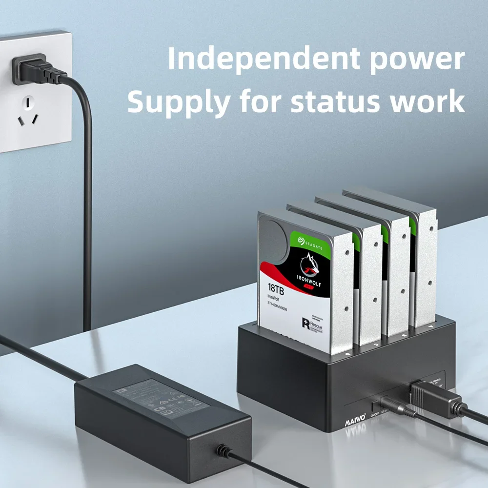 MAIWO 4-żyłowa stacja dokująca do dysku twardego Adapter SATA na USB 3.0 do dysku twardego 2,5 3,5 HDD SSD Obudowa dysku twardego HDD Box Dock Obudowa dysku twardego