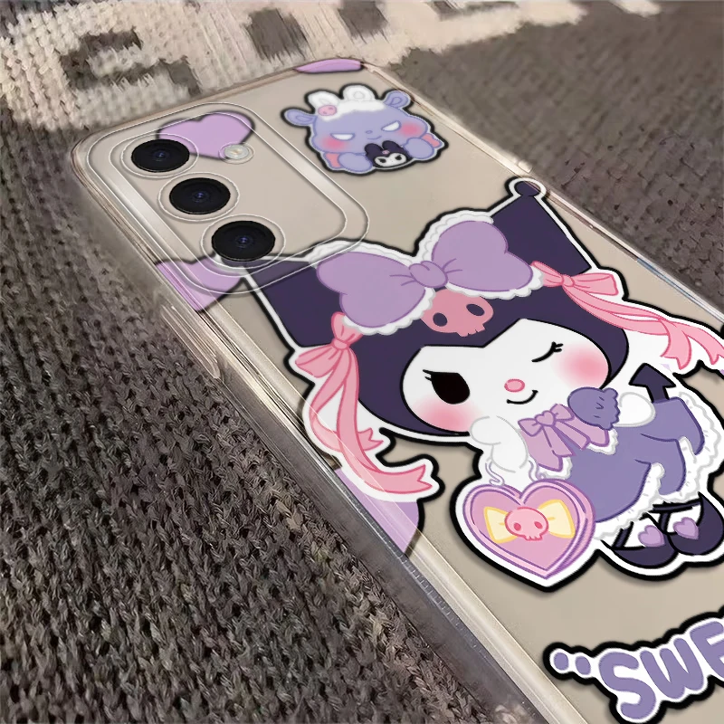 Bonito sanrio kuromi capa de telefone macio para samsung galaxy a36 a13 a33 a25 a56 a73 a54 a34 a35 a15 a26 a24 a55 a23 a14