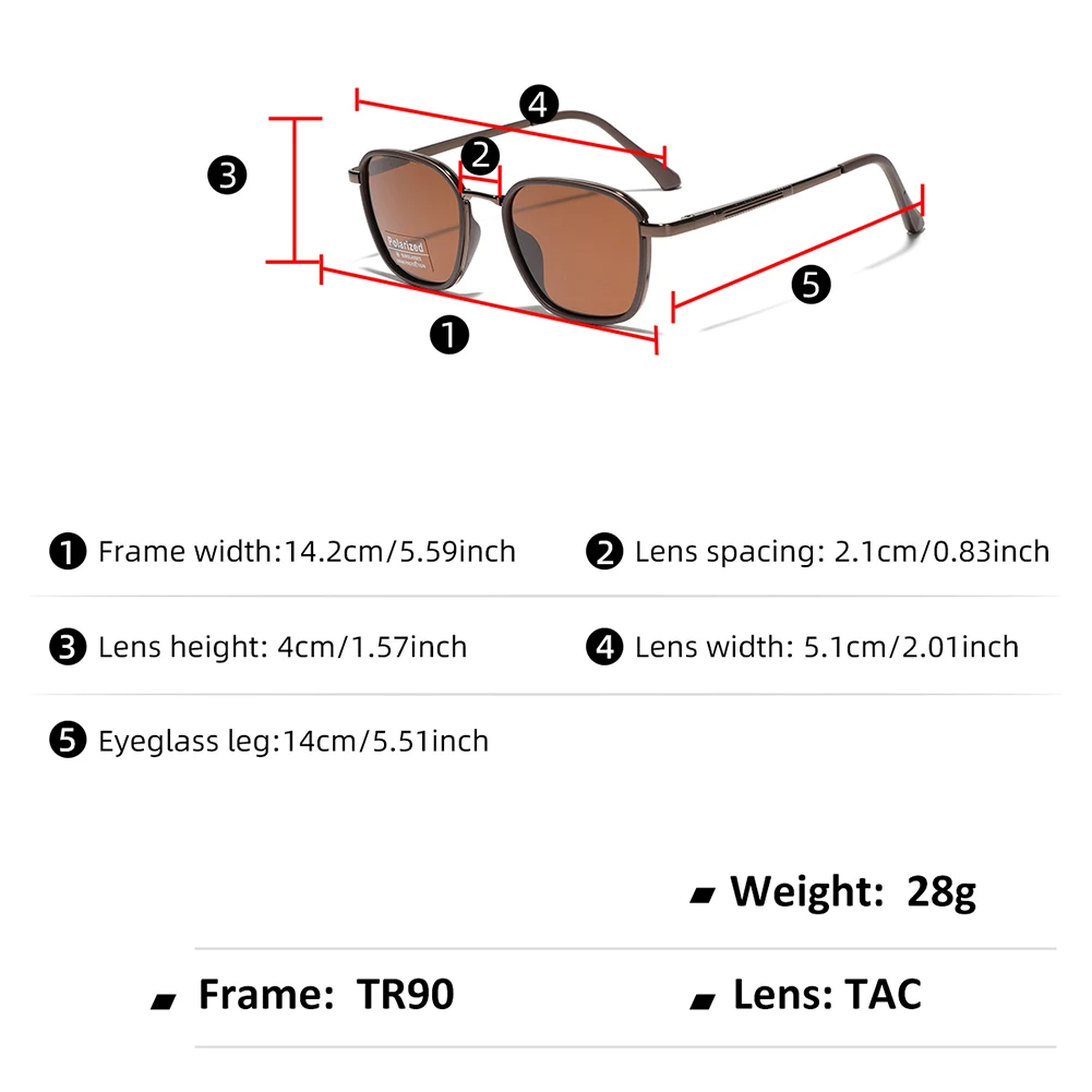 Peekaboo square frame sunglasses retro women green brown TR90 polarized sun glasses for men driving unisex 2024 summer style