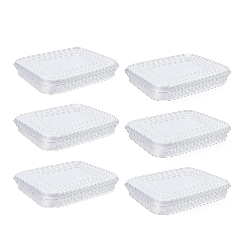 6 Pieces Bacon Keeper,Meat Saver Container With Lids,Airtight Cold Cuts Cheese Container Refrigerator Storage Box