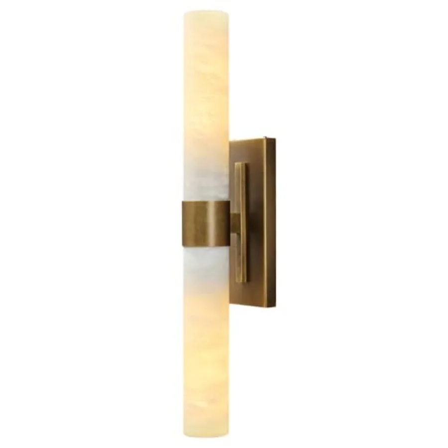 

Natural Alabaster Wall Sconce, Brass Wall Sconce, Modern Bronze Marble Sconce, Rust Resistant Vintage Indoor Vanity Wall Light,