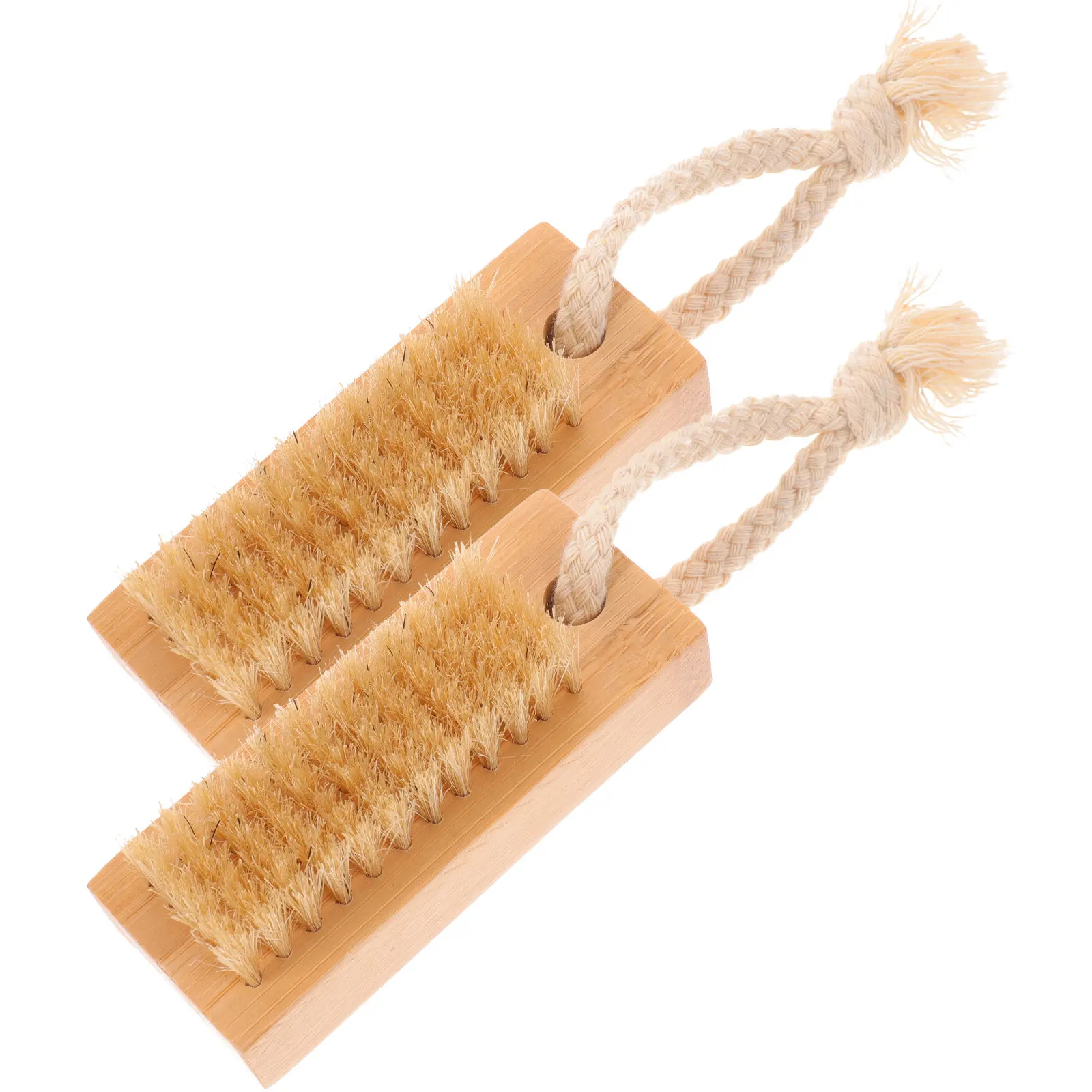 

2Pcs Humanized Nail Brush for Cleaning Supple Bamboo Fingernail Scrubber Multi-Functional Nail Cleaning Tool Manicure