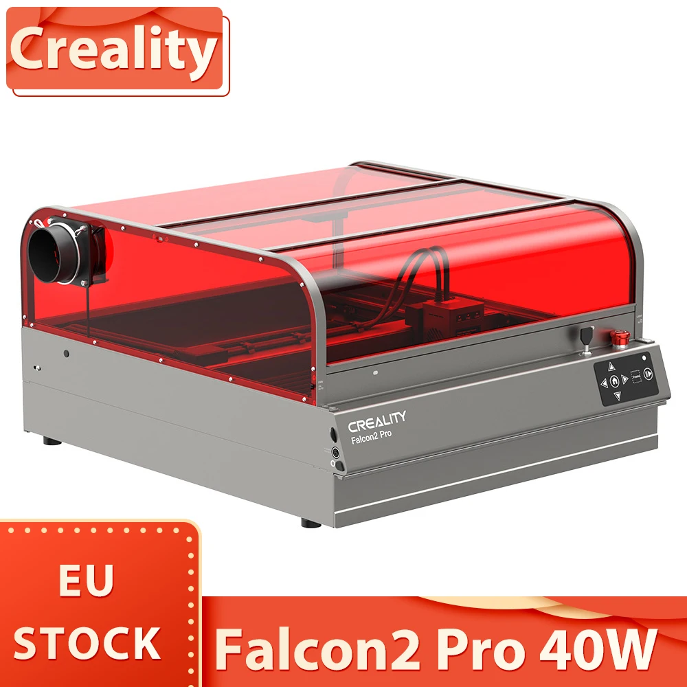 Creality Falcon2 Pro 40W Laser Engraver Cutter Smoke Exhaust Integrated Air Assist Built-in Camera Fence Type Protection Strip