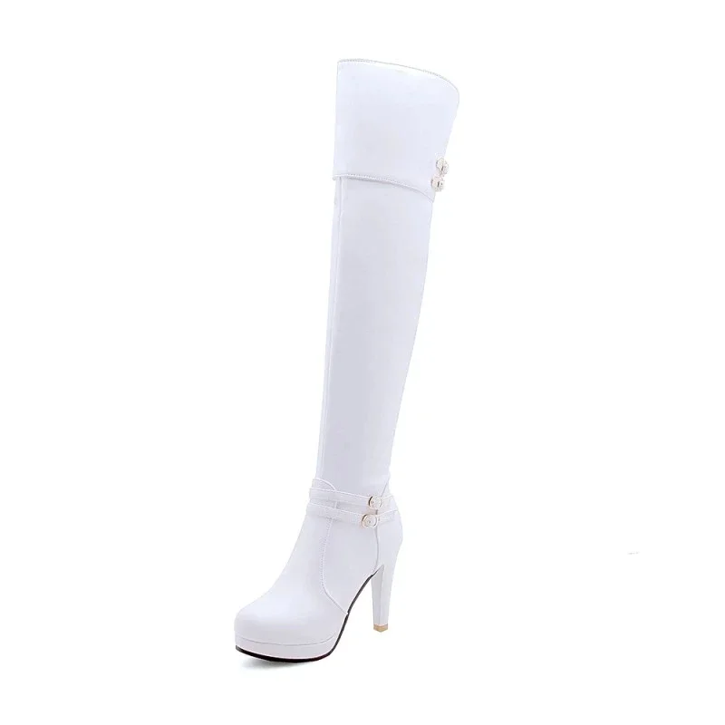 Oversize Large size Big size womens fashion boots Pointed toe Thin heel winter boots for women platform boots Comfortable