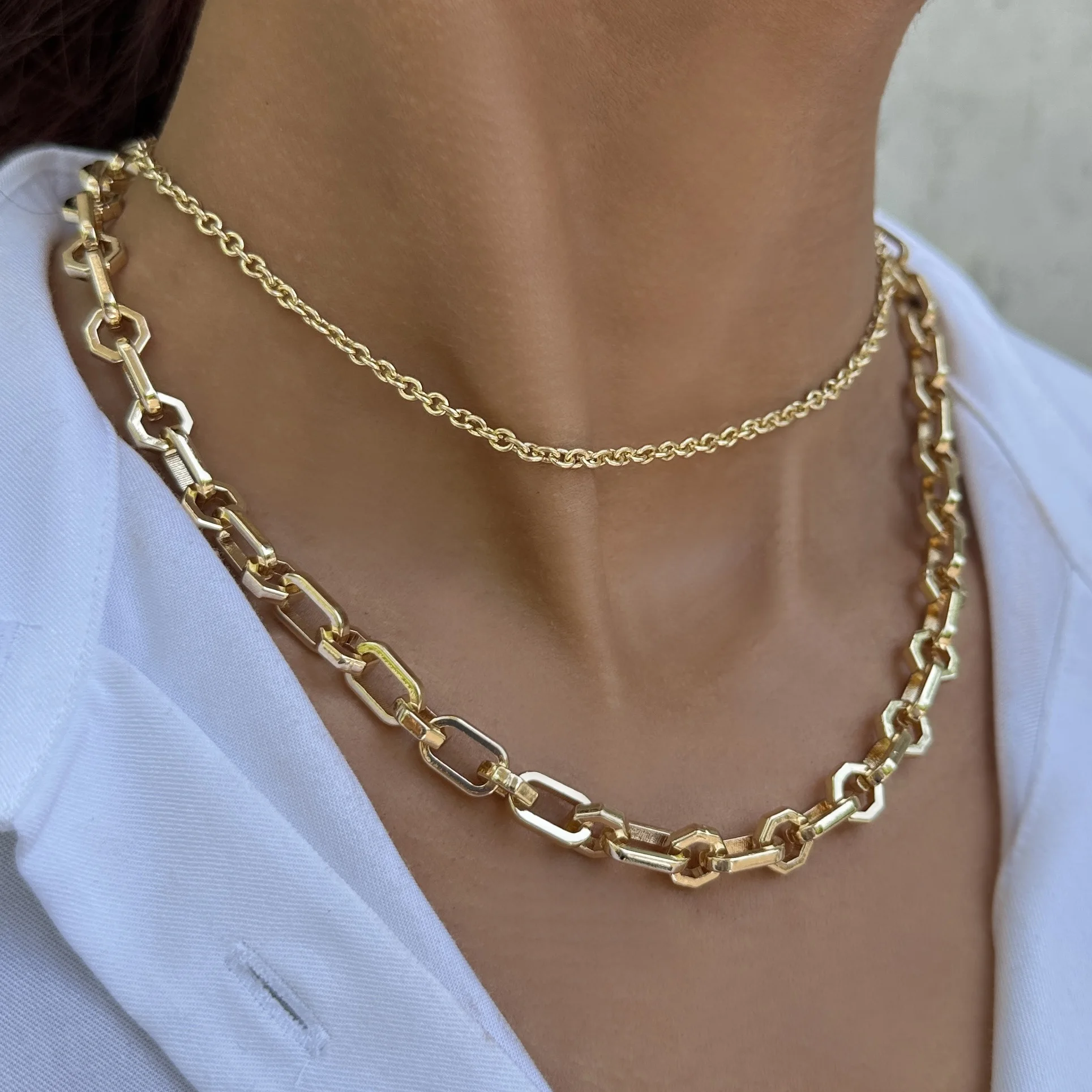 New Multilayer Constellation Chain Necklace For Women Golden Gemini Taurus Aries Copper Zodiac Sign Link Neck Jewelry NKS273