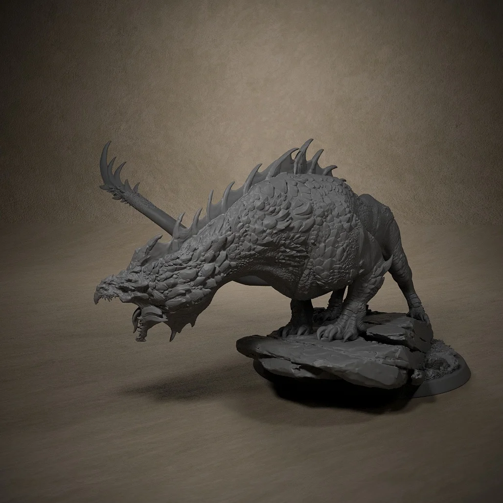 Tiamat-miniatura de Dragonspawn para Pathfind, modelos blancos de mazmorras y dragones, resina de impresión 3D, miniaturas de mesa sin pintar
