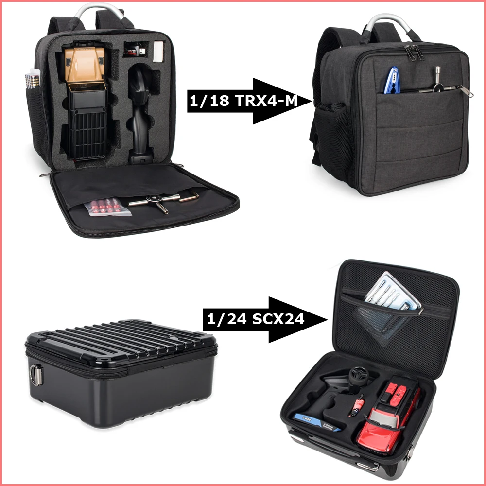 

RC Car Outdoor Storage Bag Carrying Case Shoulder Bags Backpack for RC TRX4M Defender Bronco 1/24 1/18 RC Crawler SCX24 TRX4-M
