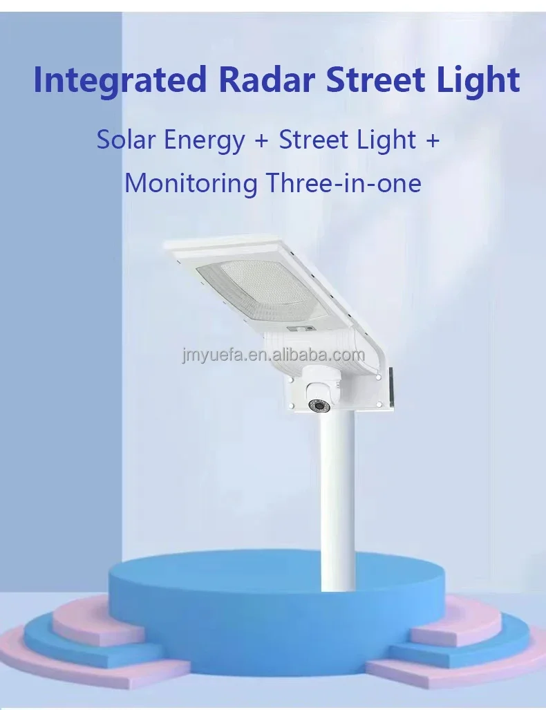 Monitoreo solar multifuncional, luz fluorescente solar, farola con radar solar integrada