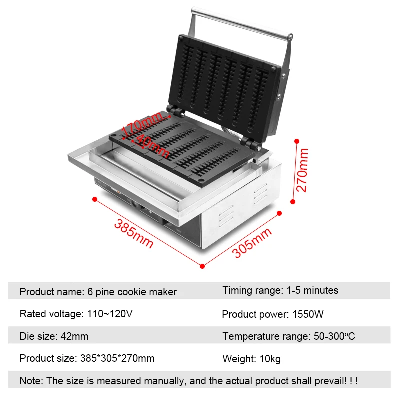 Melhor venda automática 6 pçs waffle vara fabricante por atacado elétrica lolly waffle maker 110v/220v com ce