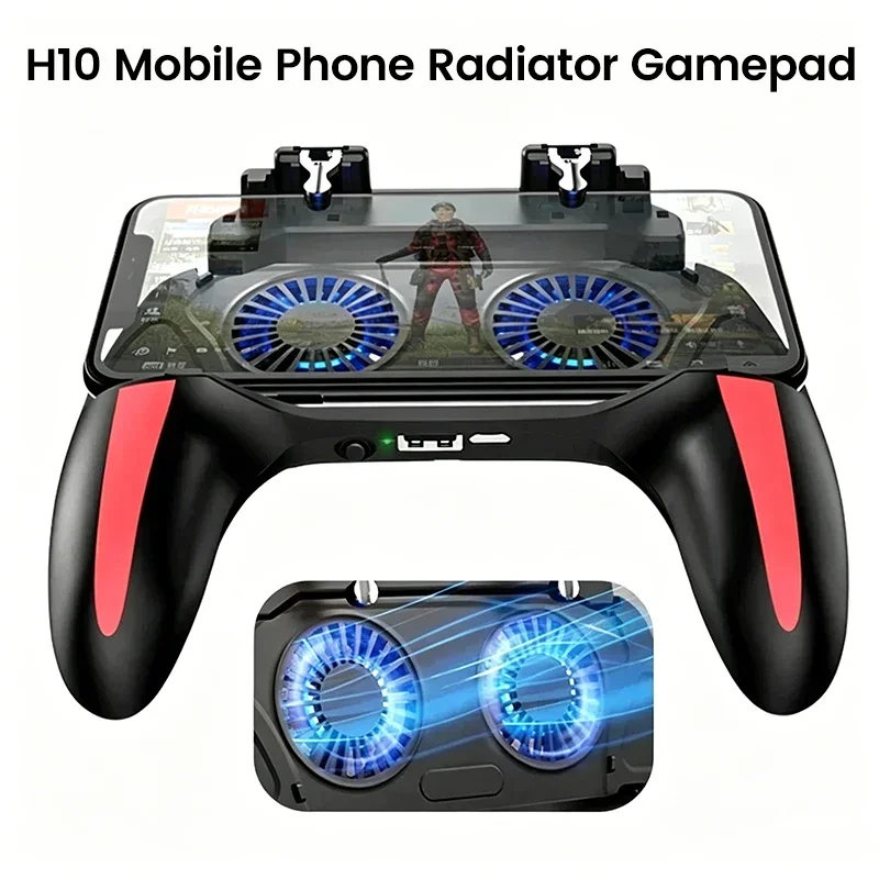 H10 4 Fingers Mobile Phone Game Handle Radiator for Aim Shooting Gamepad Joystick Controller cooling fan for IOS Android phone
