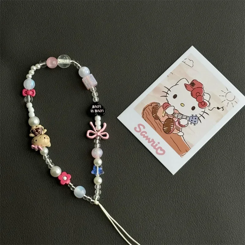 카와이 헬로 키티 페르시 전화 체인 귀여운 소녀 Ccd 카메라 배낭 펜던트 장식 친구 생일 선물 주변 장치