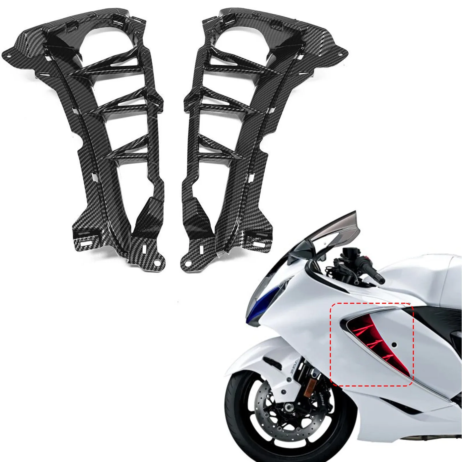 

Carbon Fiber Pattern Side air Vant Grille Frame Cowling Cover Fairing for Suzuki Hayabusa Gsx 1300 R Gsx1300r 2021 - 24