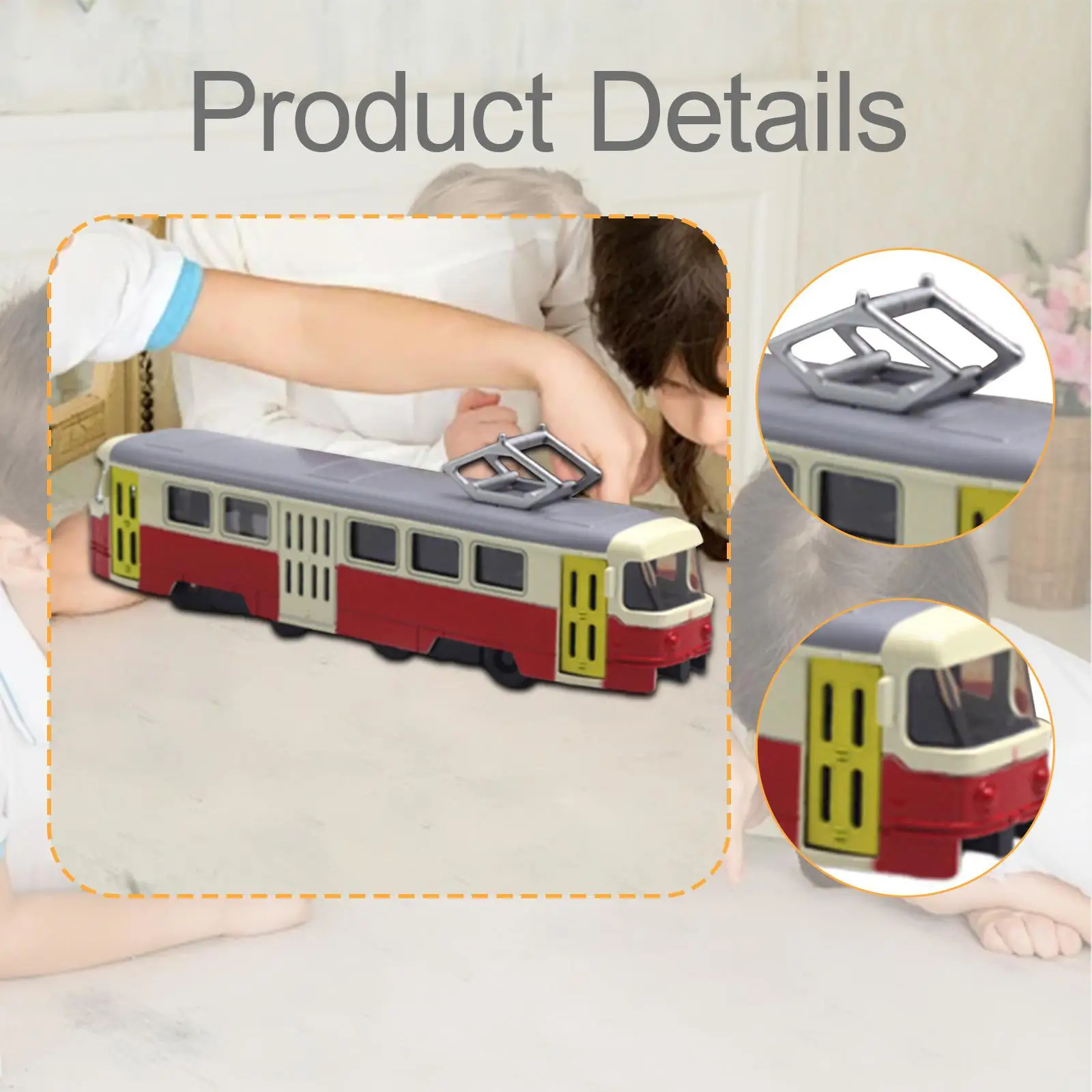 

Tram Model 1:90 Scale Car Enthusiast Gift Interactive Collectible Ornament