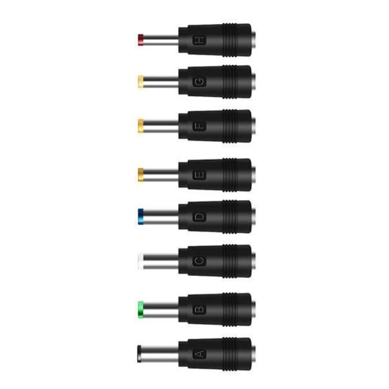 Multifunctional Power for Notebook 8pcs Conversion Head 8 in 1 DC5.5mmx2.1mm Female to Others Male Adapters