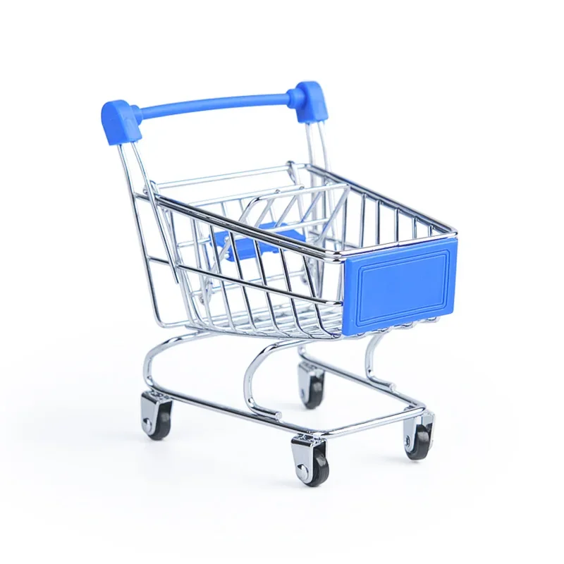 Mini Supermarket Shopping Cart Children's Home Toys Can Store Small Ornaments Small Snacks Kids Pretend Play Groceries Toys