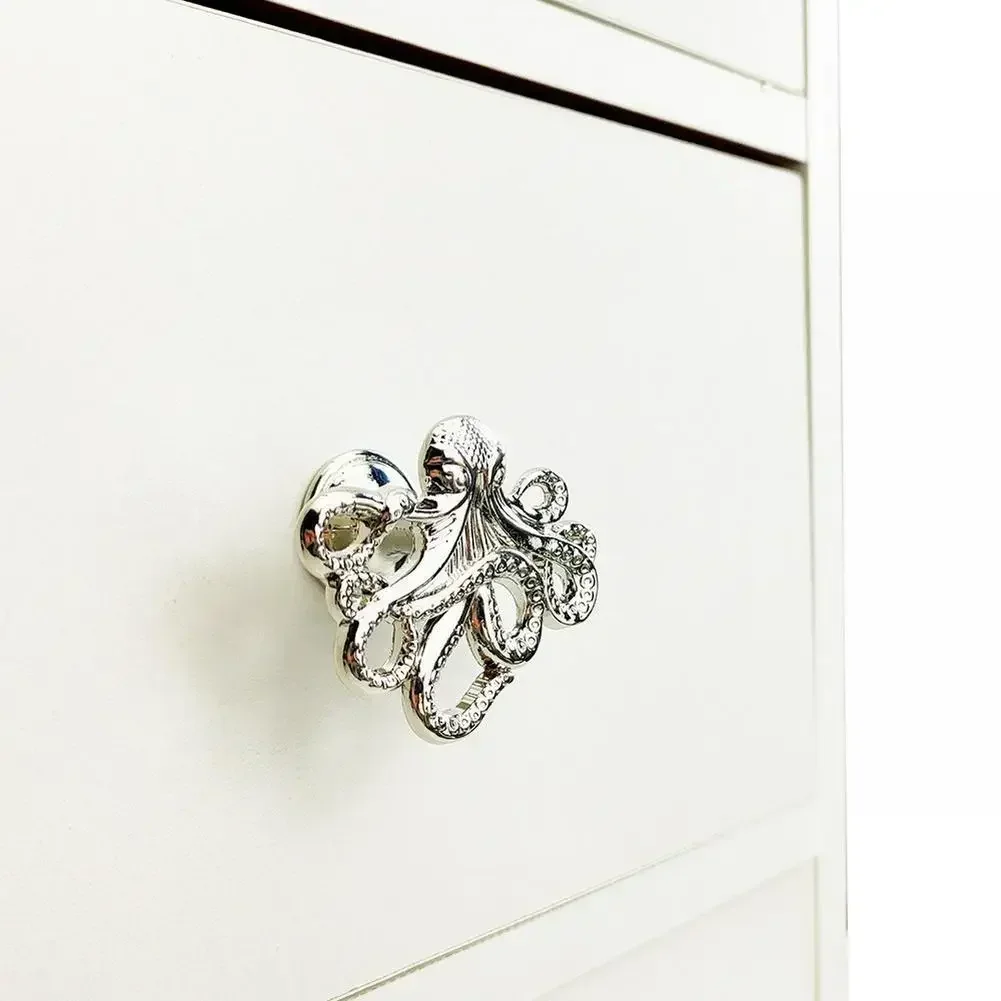 Creative Retro Octopus Shape Furniture Handle Solid Zinc Alloy Pull Dresser Drawer Knobs Kitchen Cabinet Pull Furniture Hardware