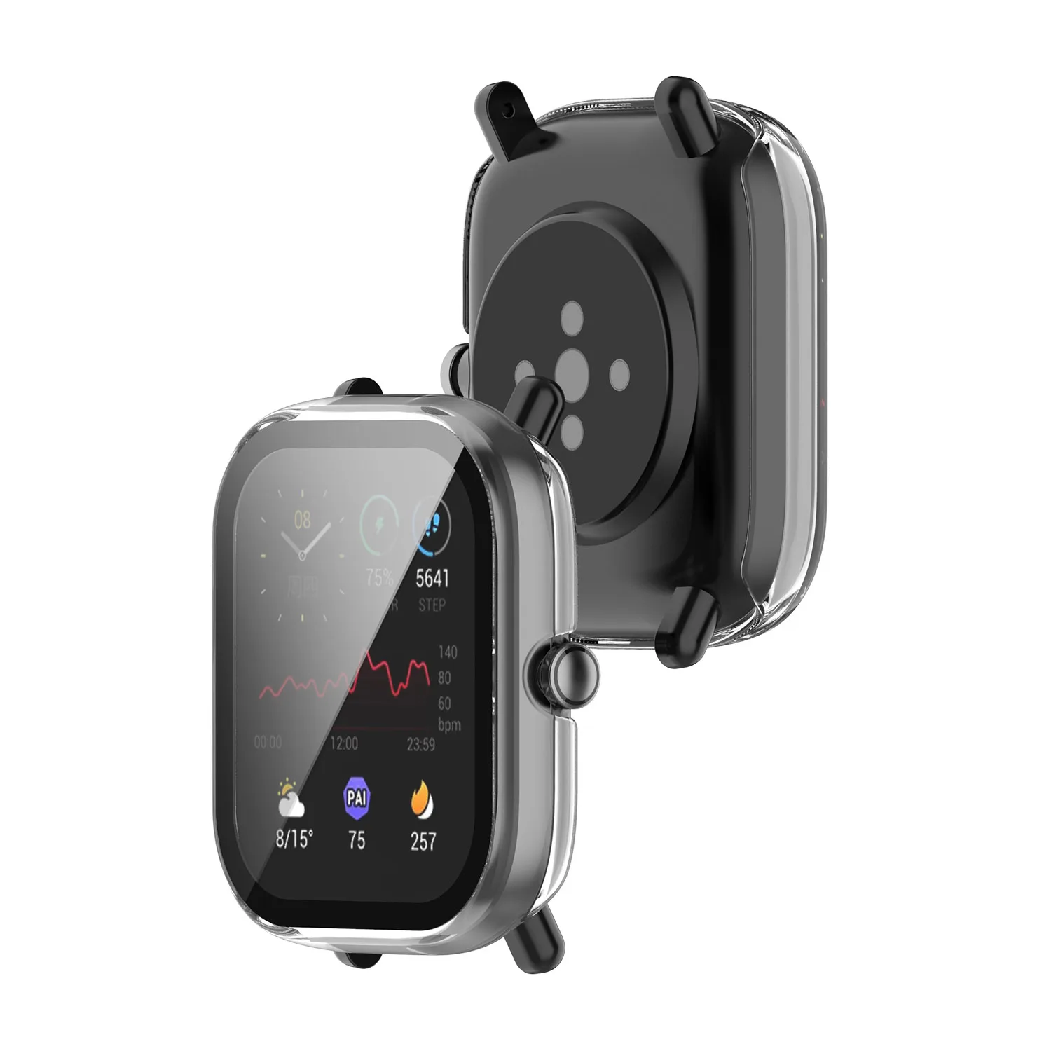 Bảo Vệ Toàn Bộ Màn Hình Dành Cho Xiaomi Huami Amazfit Bip U/U Pro/GTS 3/GTS 2 Mini dây Bảo Vệ + Kính Cường Lực Lưng Vỏ