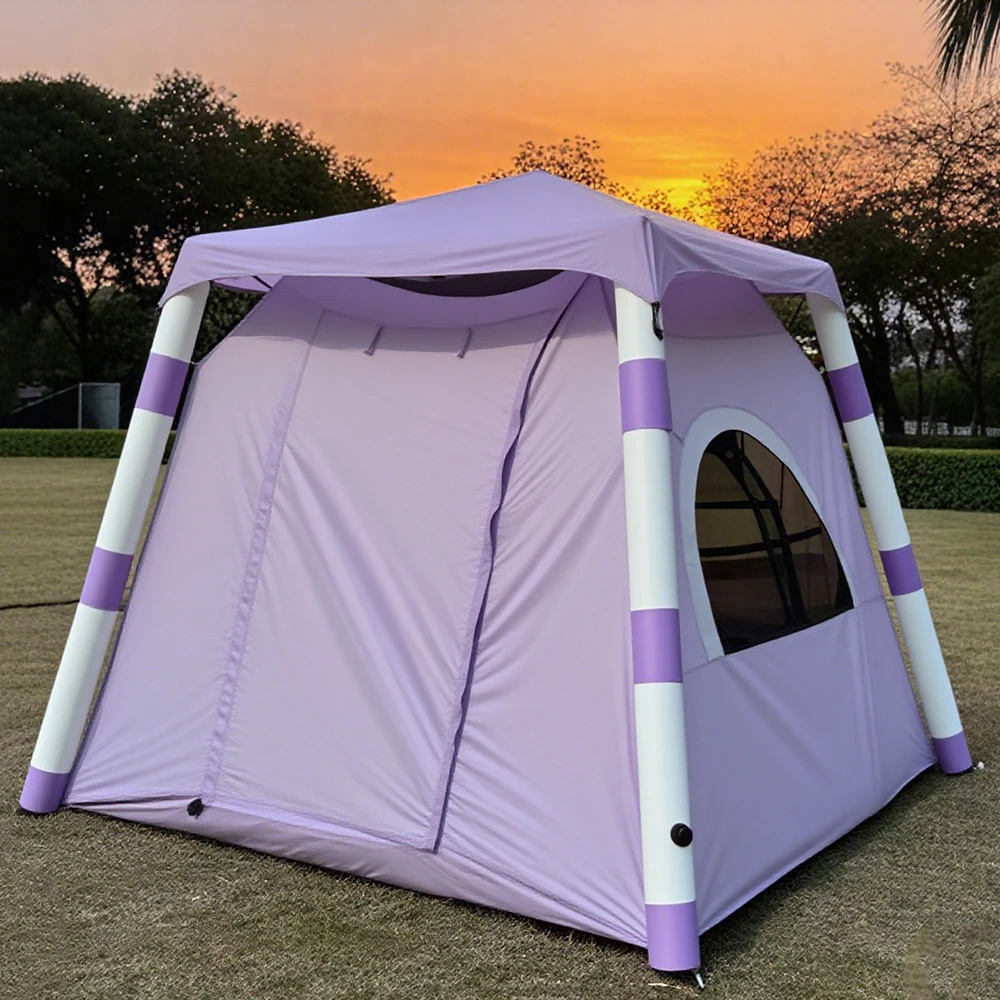 

STLF Fully Automatic Portable Inflatable Tent Large Awning Space Multi-Person Tent for Outdoor Camping Home Oxford Canvas Cotton
