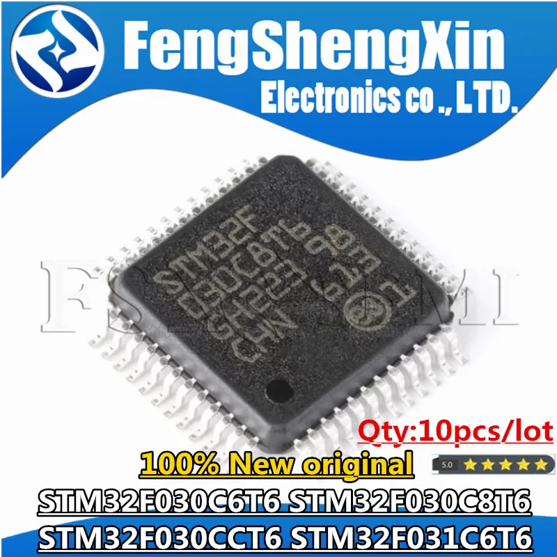 10pcs 100% New STM32F030C6T6 STM32F030C8T6  STM32F030CCT6 STM32F031C6T6 QFP Chips