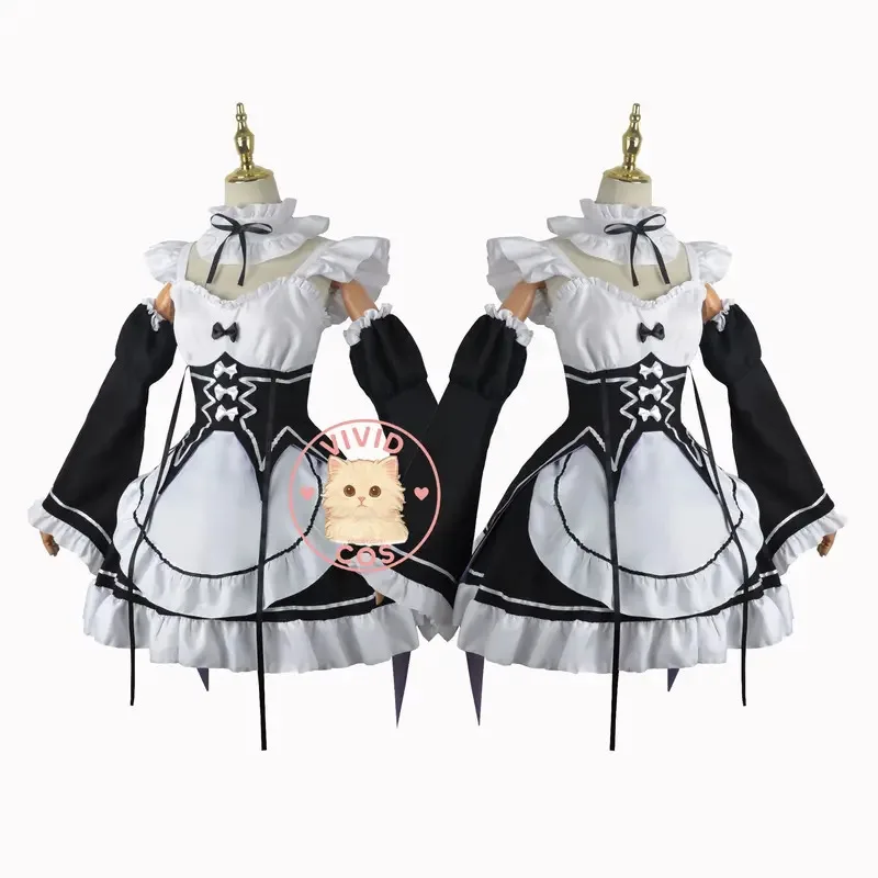 

Rem Ram Косплей Костюм Pgem Полный комплект одежды для сотрудников Женский ролевой аниме Лицензированный двумерный F;5,M'