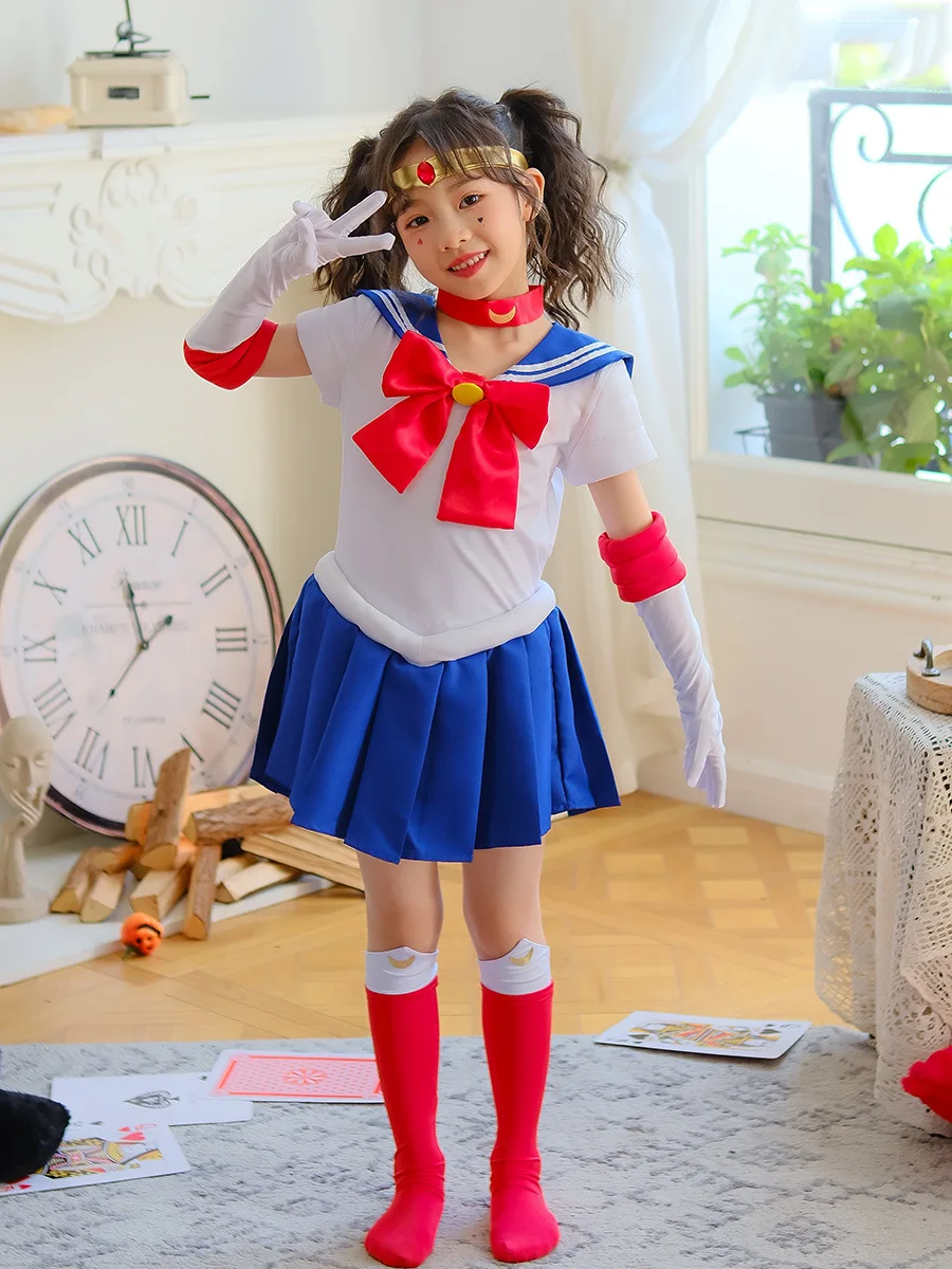 Beautiful Girl Warrior Coswear Water Ice Moon Fourth Generation Sailor Uniform Moon Rabbit Dress Cosplay Anime Set Halloween Per