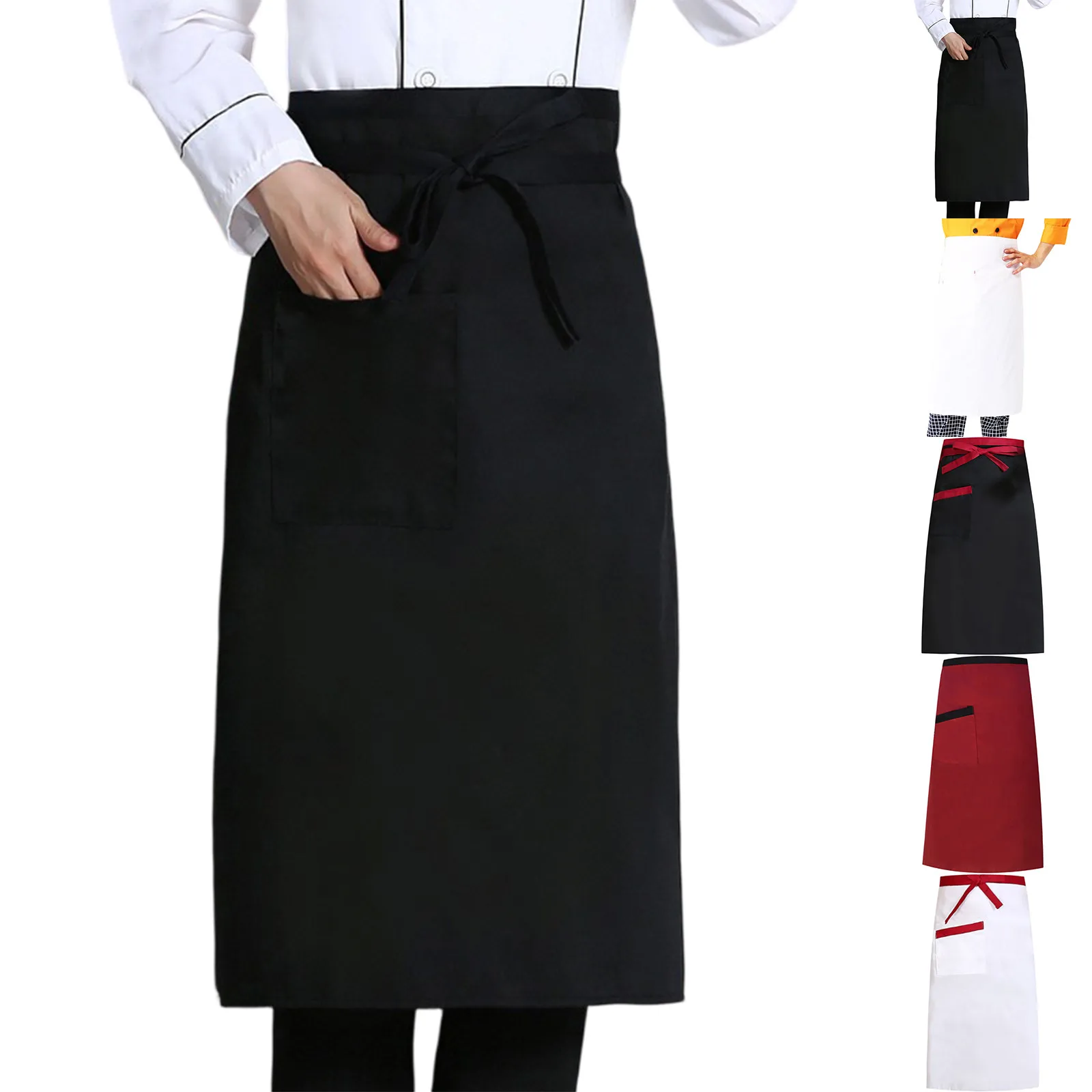 Kitchen Apron Half-length Unisex Restaurant Dining Waistcoat Chef Workwear Home Cleaning Accessories Work Apron