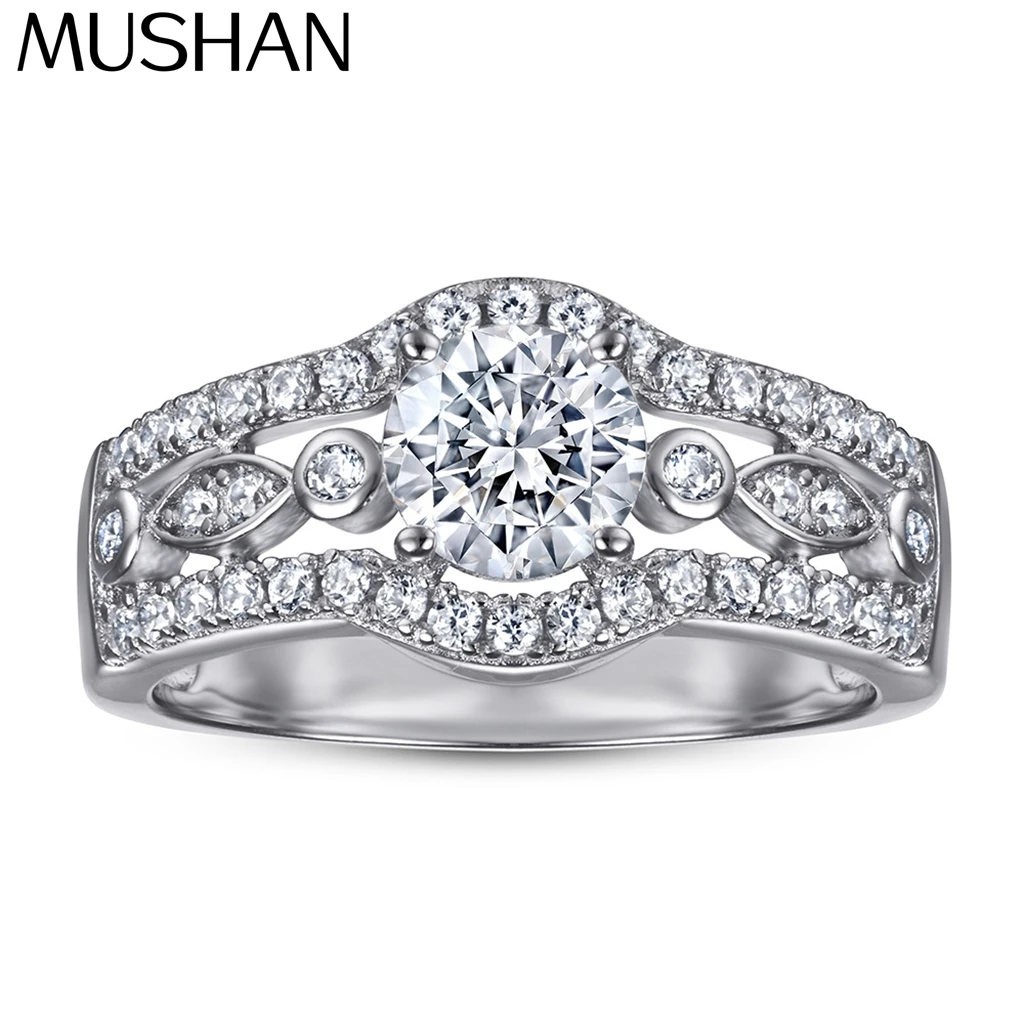 

MuShan Jewelry 925 Sterling Silver Rings Bands Rings Bands Ring 5A Cubic Zirconia Valentine Engagement Anniversary Women Gift