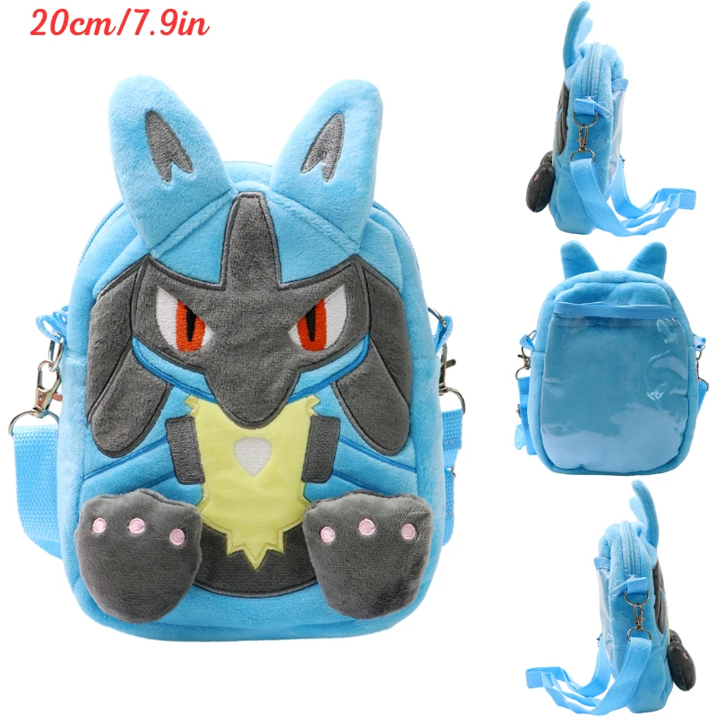 Neue Pokemon Gengar Lucario Mimikyu Snorlax Plüsch-Schultertaschen Spielzeug Kawaii Anime Psyduck Rowlet Pikachu Plüschpuppen Geschenke für Kinder