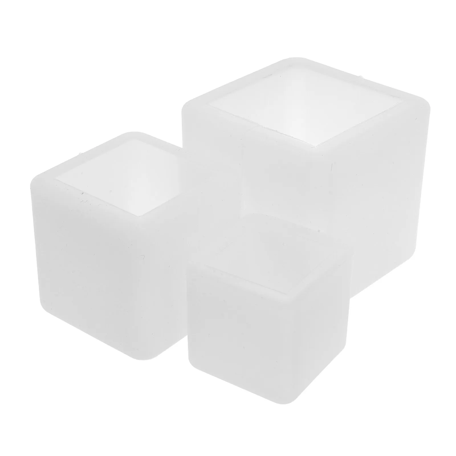 3Pcs Clear Silicone Cube Resin Molds for Epoxy Casting Transparent Square DIY Art Home Decor Ornaments Craft Projects Reusable
