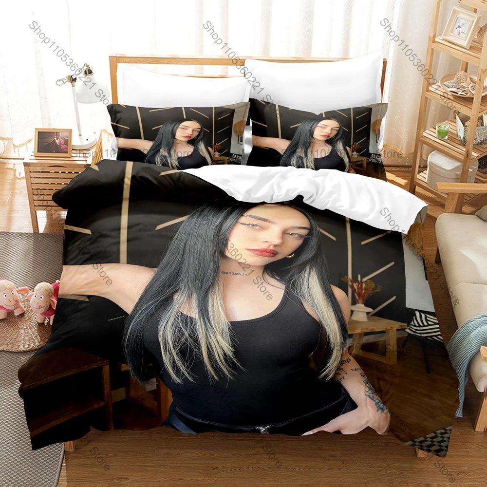 Juego de Ropa de Cama con Diseño de Nicki Nicole ALMA, Funda de Edredón + 2 Fundas de Almohada, Juego de Ropa de Cama con Gráficos de Portadas de Música Latina, Decoración para el Hogar o Dormitorio