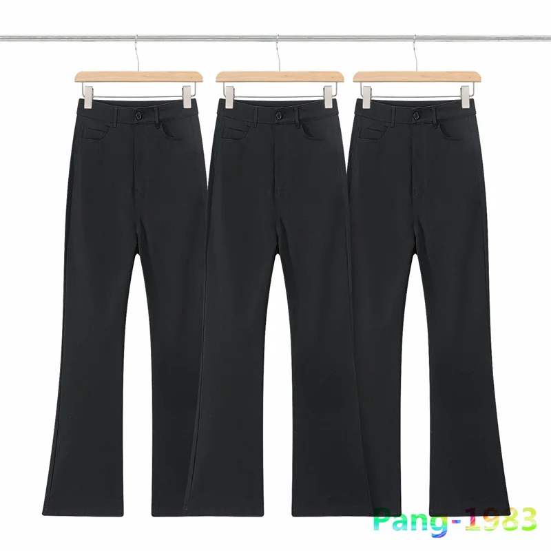 

Summer Black Micro Flare Suit Pants Men's High Quality Casual Pants Sagging Suits Male Trousers