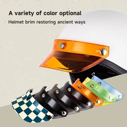 Universal 3 Snap-Button Visor Flip Up Wind Shield Fit for Open Face Motorcycle Helmet Anti-UV Windproof Windshield Replacement