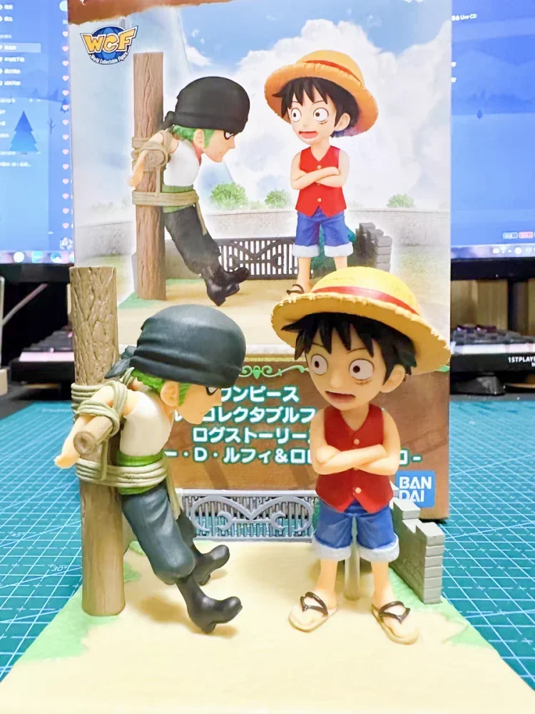 BANDAI Original WCF LOG STORIES ONE PIECE WCF Luffy Shanks Vol 1 Anime Action Figures Toys For Boys Girls Kids Gift Model