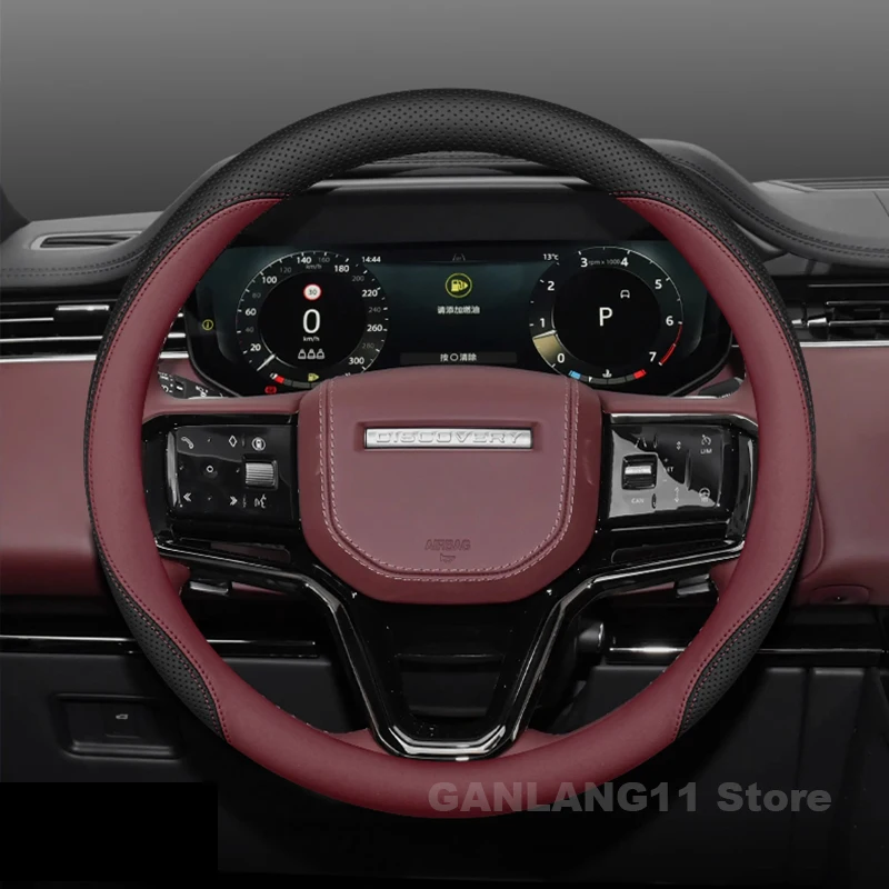 

Leather Car Steering Wheel Cover For Land Rover Range Rover Defender Discovery 2015-2025 Non-slip Auto interior Accessories