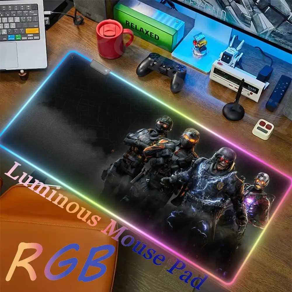 Black_Ops6 Mouse Pad Kawaii RGB Non-Slip Desk accessories Hentai Rubber Anime Edge C_call_of_Dutys Valorant locking Luminescence