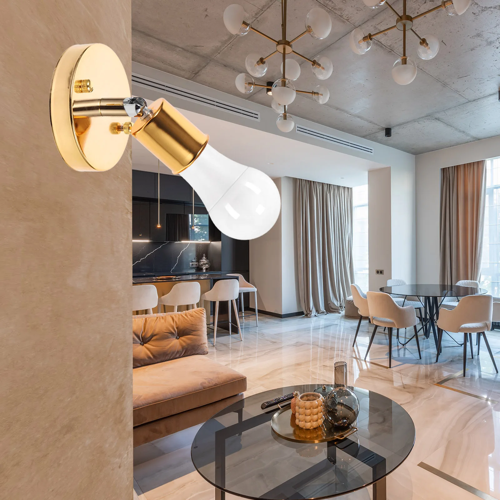 

E27 Thread Lamp Holder 180 Degree Rotation Wall Light Base Holder Rotatable Bulb Socket Adjustable Pendant Lamp Socket