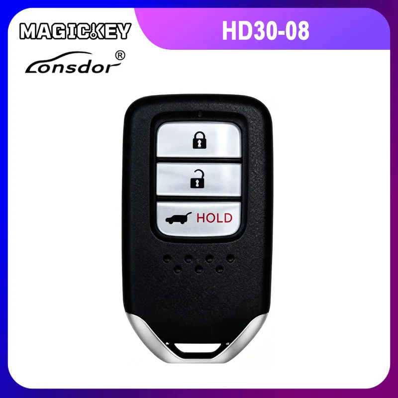 Lonsdor HD30 HD30-08 Smart Remote Car Key For Honda Civic Accord CR-V HR-V Odyssey 2013-2025 Auto Key With ID46 ID47 ID4A